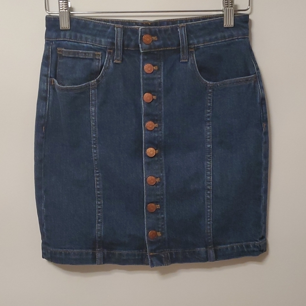 Madewell denim mini skirt- front buttons